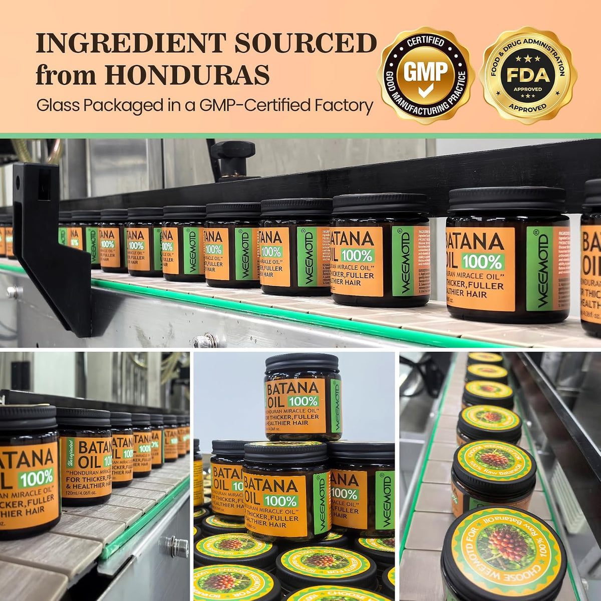 WEEMOTD Aceite de batana 100% crudo para cabello, aceite acondicion...