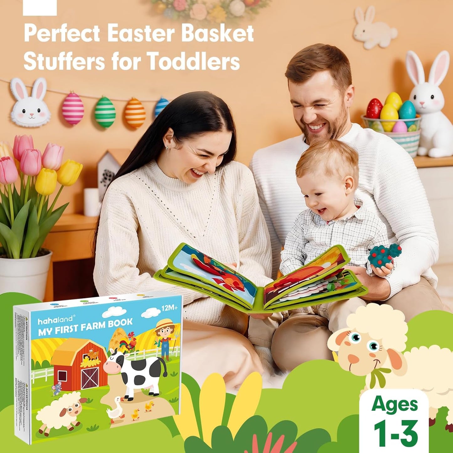hahaland Libro de actividades para niños pequeños de 1 a 3 años, tablero de actividades Montessori Toys para niños de 1, 2, 3, 4 años, regalo de cumpleaños, libro de actividades silencioso 20 en 1 con