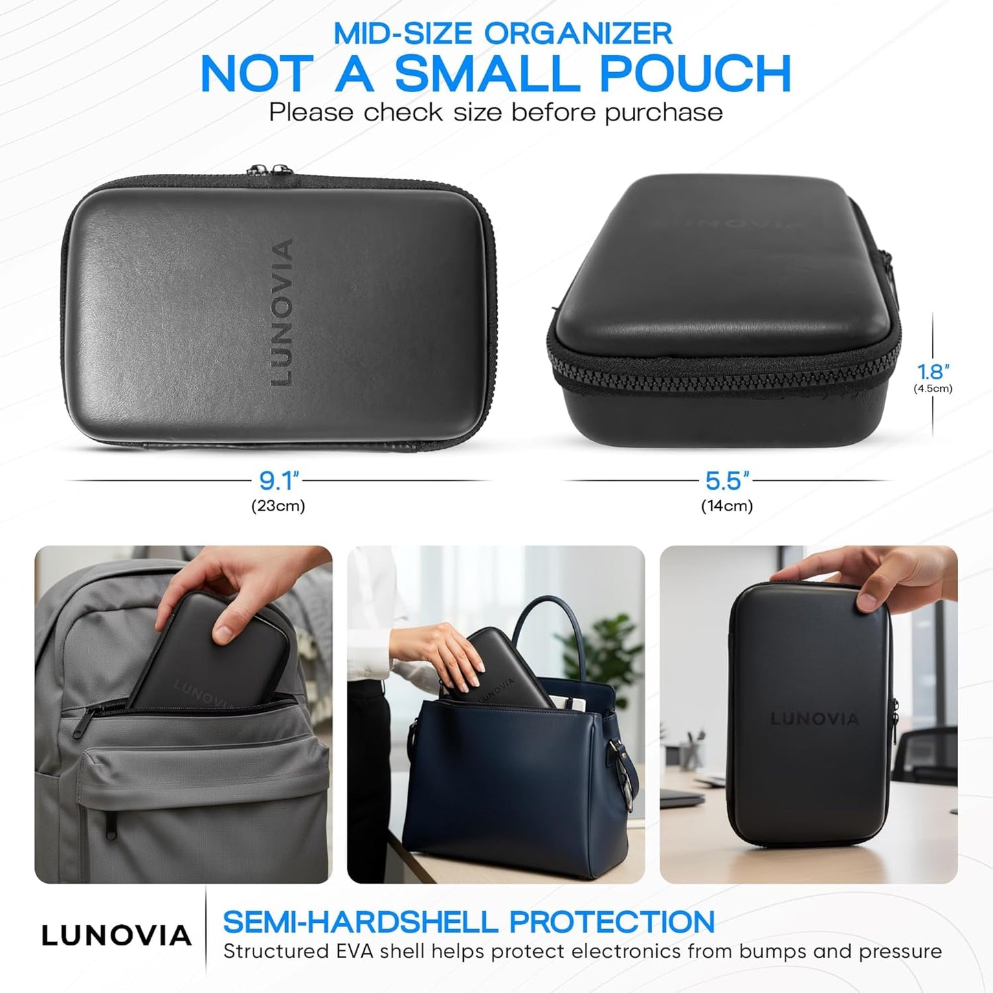 Lunovia Hard Shell Tech Organizer - Funda protectora de viaje para...