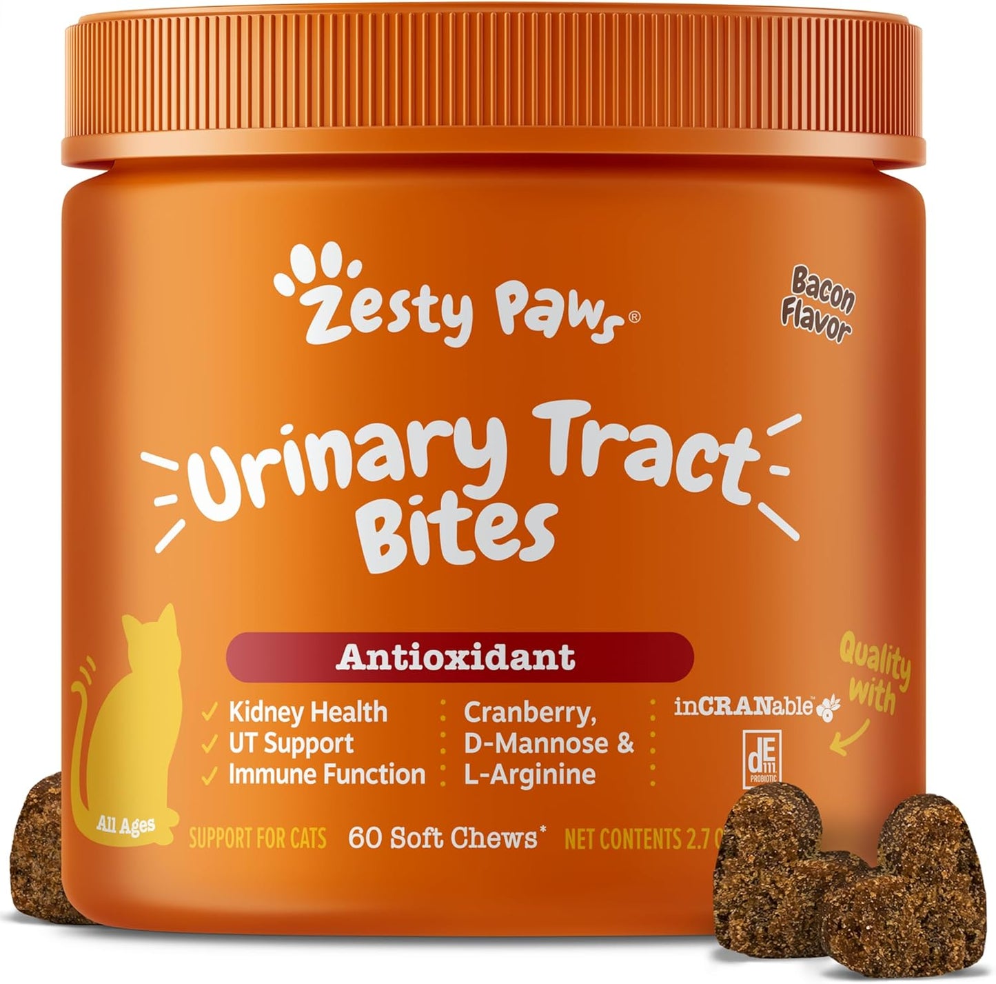Mordiscos Zesty Paws de Cranberry para el Tracto Urinario para Gato...