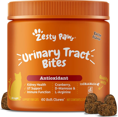 Mordiscos Zesty Paws de Cranberry para el Tracto Urinario para Gato...