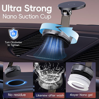 Soporte Magnético para Teléfono de Coche 2026 Modelo Resistente Ajustable 360° Succión al Vacío Soporte de Teléfono Magsafe para Coche Soportes de Teléfono Celular para tu Coche para iPhone 16 Pro Max