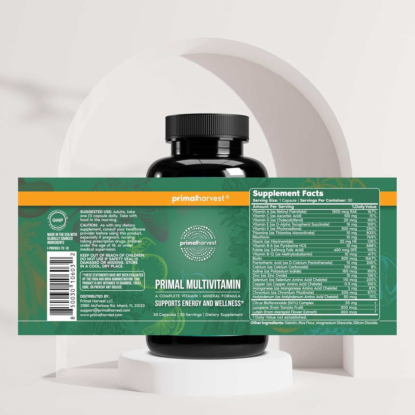 Primal Harvest Primal Multivitamin - Suplemento diario multivitamín...