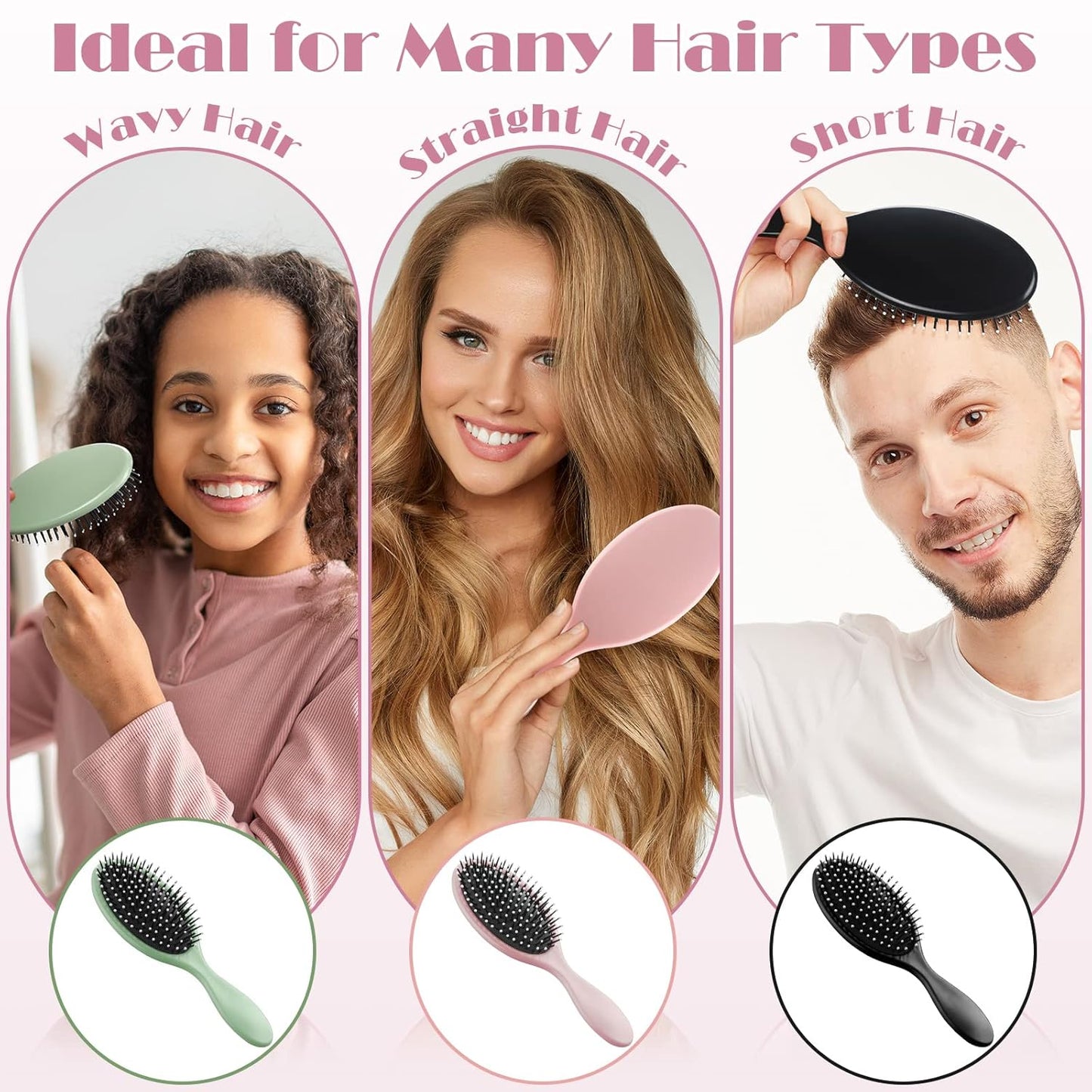 Eaasty 18 piezas de cepillo de pelo a granel cepillo de desenredar húmedo cepillo de pelo seco desenredante con cerdas suaves que se desliza a través de los enredos con facilidad regalo de boda dama de honor a granel para mujeres