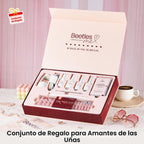 Beetles - Kit de uñas postizas a presión con punta francesa, cuadra...