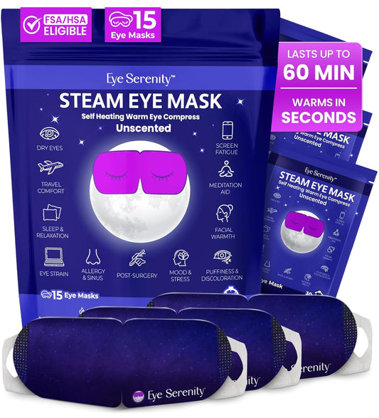Compresa Térmica Autocalentable para Ojos Secos, Máscara de Vapor p...