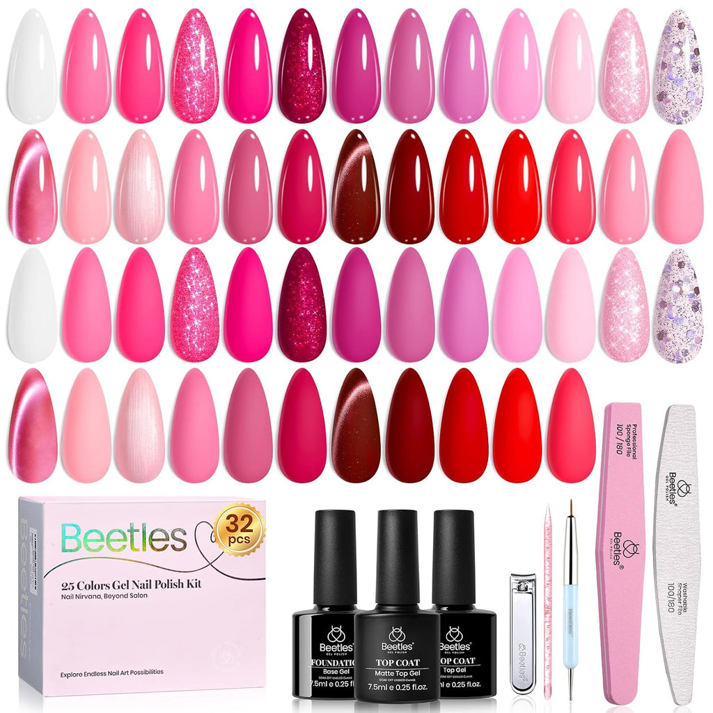 Beetles - Kit de esmalte de uñas de gel con luz UV, 80 unidades, 55...