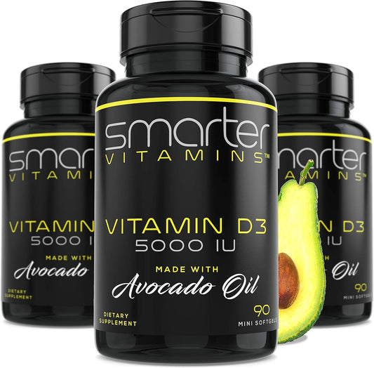 (3 unidades) Smarter Vitamina D3 5000 UI en aceite de aguacate 125m...