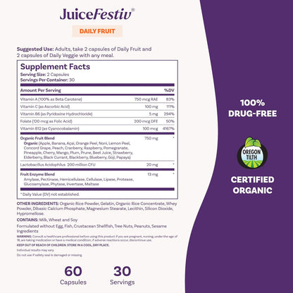 Suplemento nutricional en cápsulas Natrol JuiceFestiv (60 cápsulas...