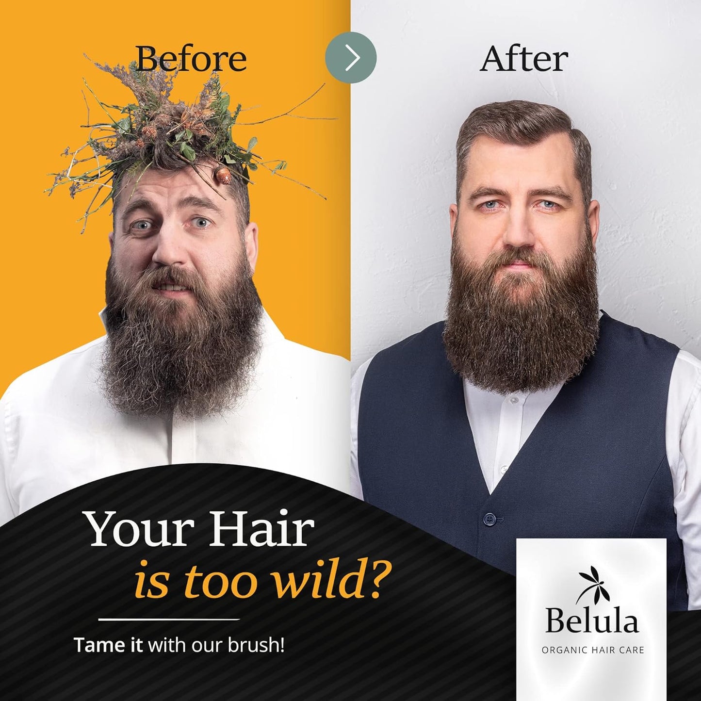 Belula Juego de cepillo de pelo 100% de cerdas de jabalí para hombres. Cepillo suave para cabello fino, normal y corto. Cepillo de cerdas de jabalí y peine de madera para hombres. Incluye 2 cepillos de palma y bolsa de viaje incluidos.