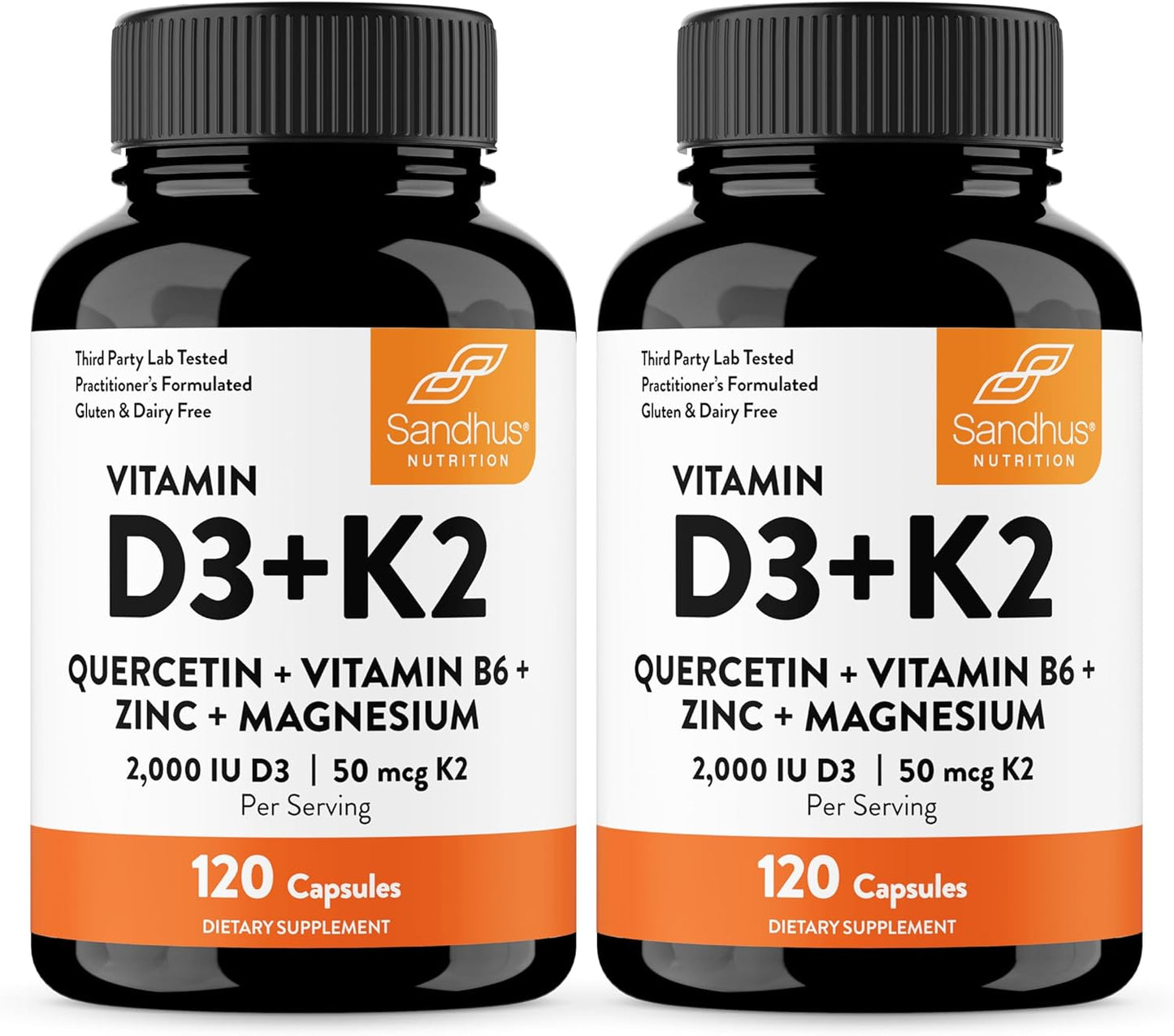 Sandhu's Vitamina D3 K2 Magnesio 2000 UI, 50mcg K2 Cápsulas 120...