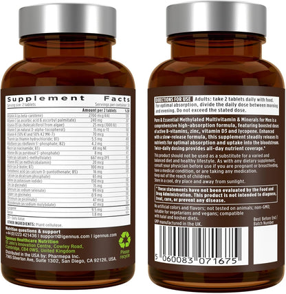 Igennus Multivitamínico Metilado para Hombres con 22 Activos, Entre...