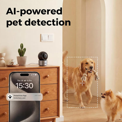 Sirwu Cámara AI Pet para interiores con aplicación de teléfono, cám...