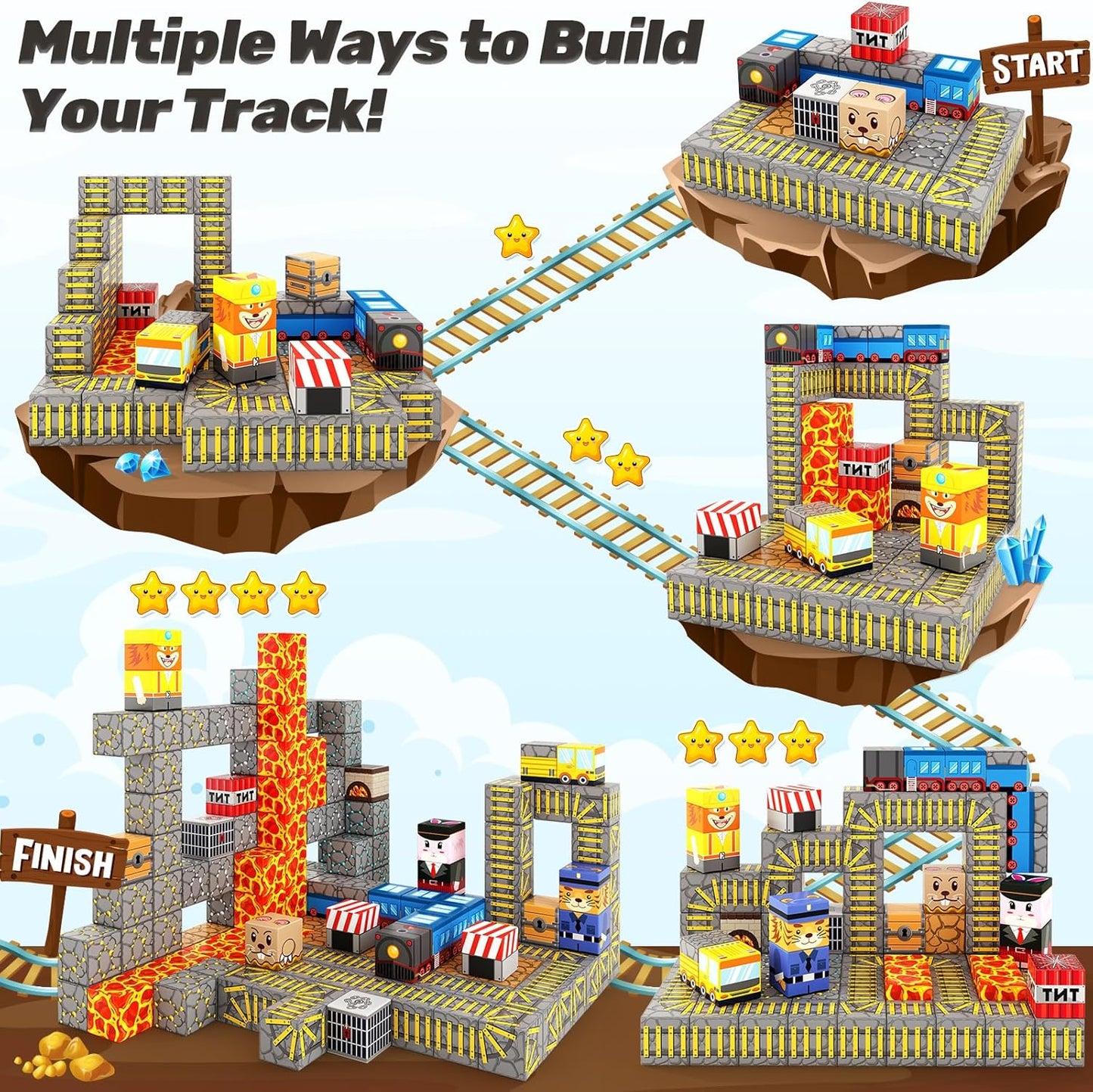 Coodoo Bloques Magnéticos - Construye Mi Mundo Magnético Juego de V...