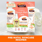 Kit de Cuidado de la Piel Palmer's con Fórmula de Manteca de Cacao para Estrías y Cicatrices, Aprobado por Dermatólogos, Regalo para Mamá, Juego de 4 Piezas de Tamaño Completo