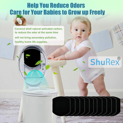 ShuRex Paquete de 12 filtros desodorantes para cubeta de pañales de...