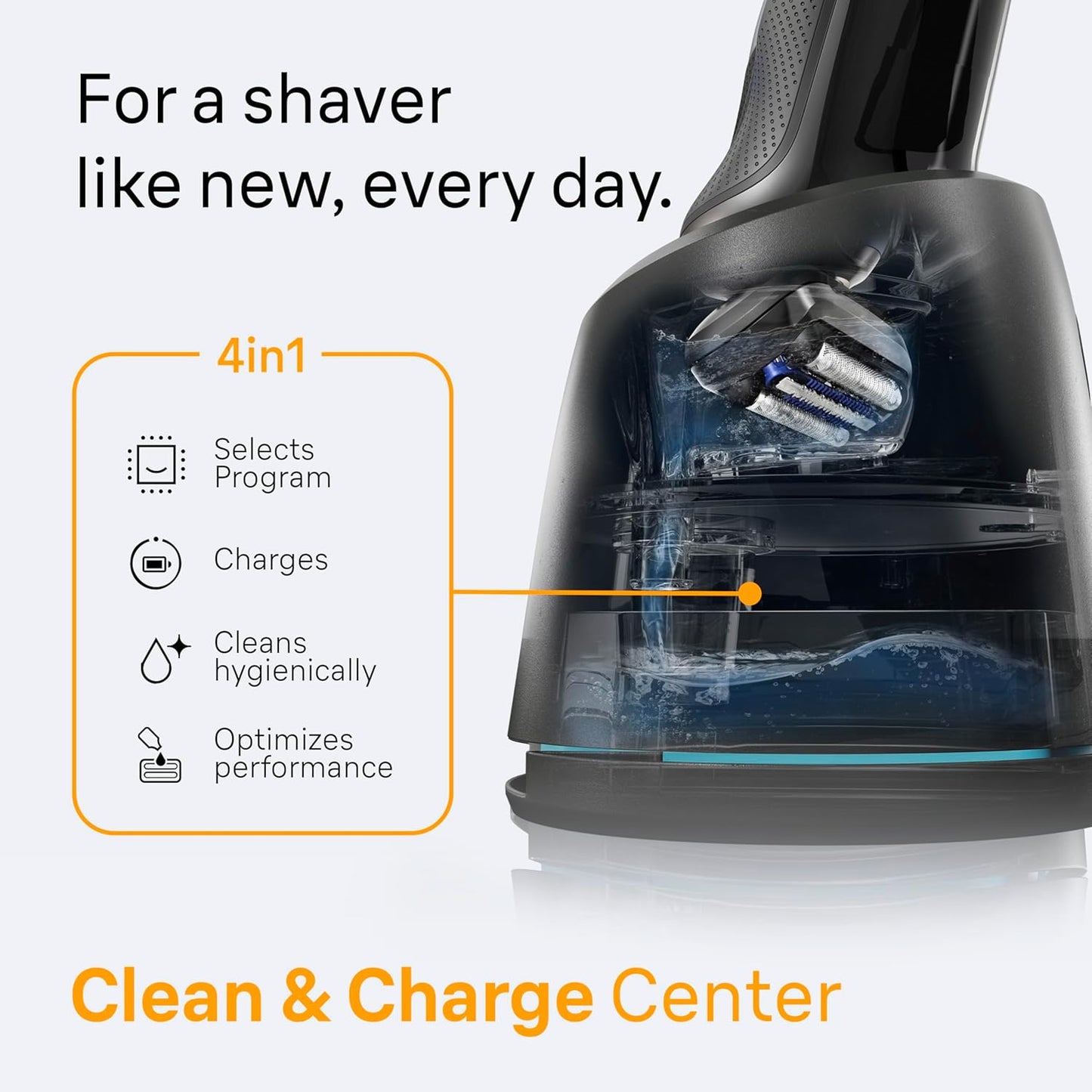 Braun Maquinilla de afeitar eléctrica para hombres Serie 5, afeitadora eléctrica, recortadora de precisión, cabezal de afeitadora adicional, centro de limpieza y carga 4 en 1, S5 5165ps