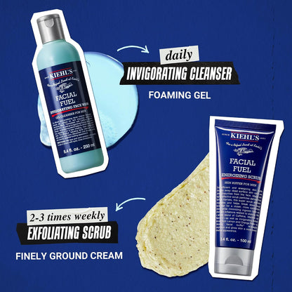 Kiehl's Limpiador facial Facial Fuel, gel refrescante y vigoriz...