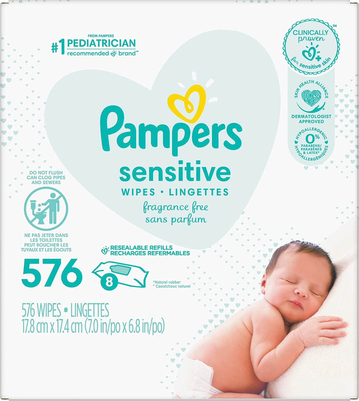 Pampers toallitas para bebé sensibles 576 ct VIEJO