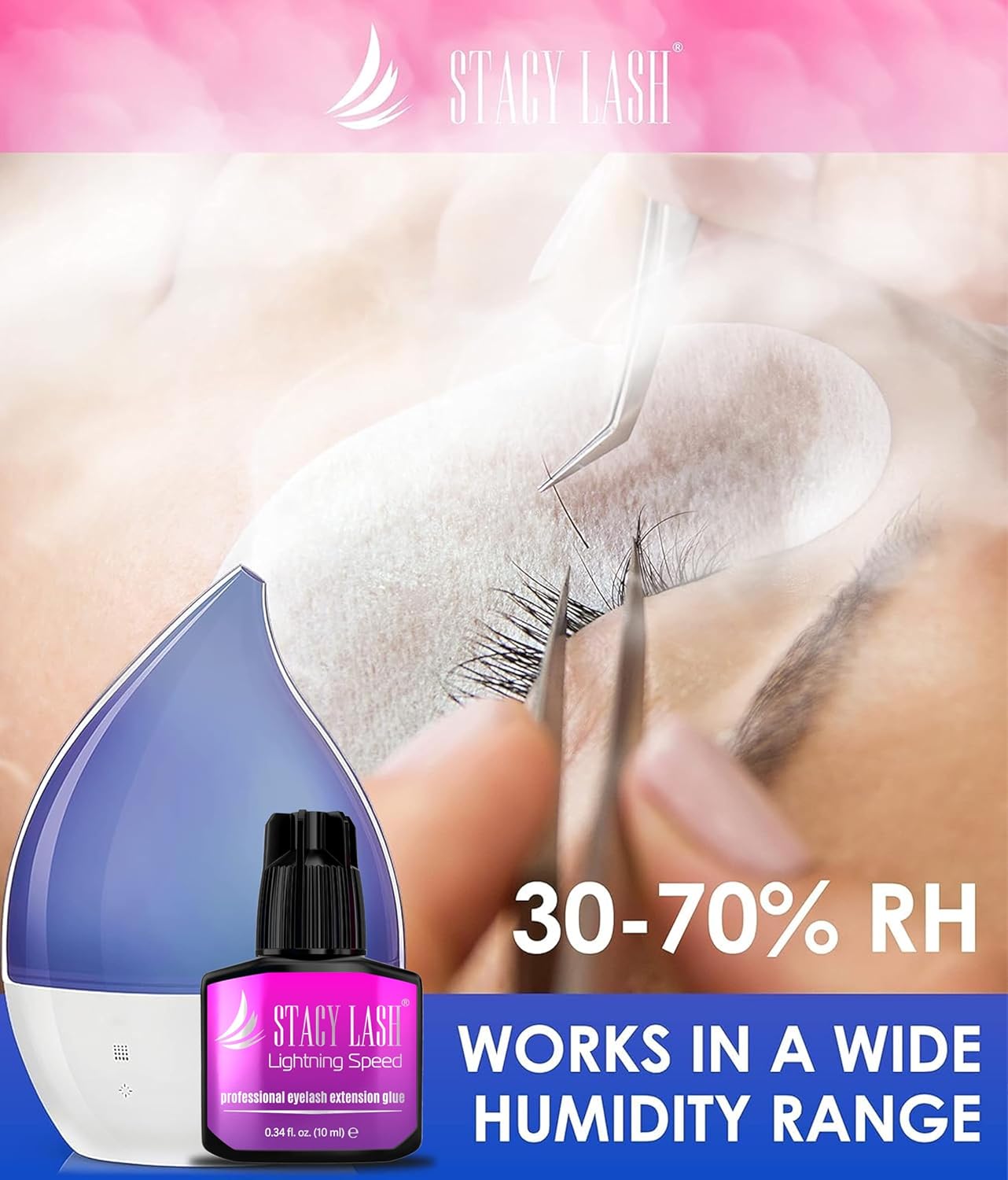 STACY LASH Lightning Speed - Pegamento para extensión de pestañas,...