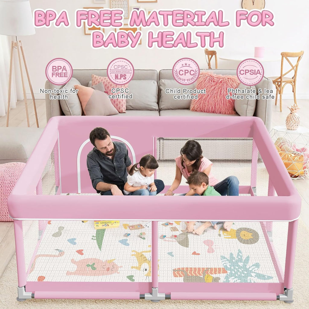 XVISHX Corralito para bebés con paspartú, 50 x 50 pulgadas, corrali...