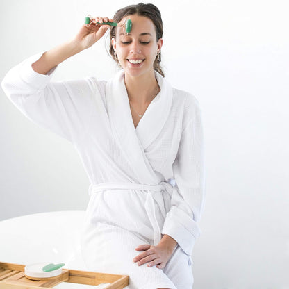 WITTY Juego de rodillo facial de jade y Gua Sha en caja de regalo d...