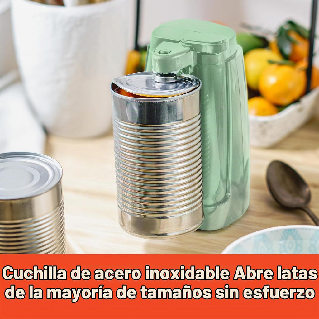 bella Abrelatas eléctrico y afilador de cuchillos, palanca de corte...