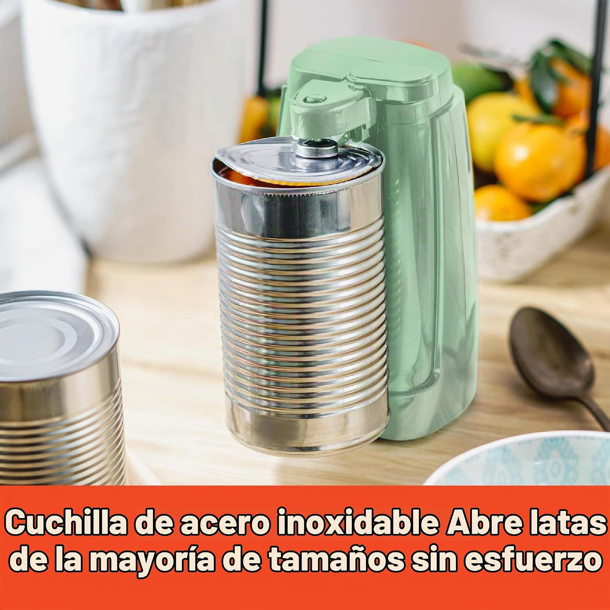 bella Abrelatas eléctrico y afilador de cuchillos, palanca de corte...