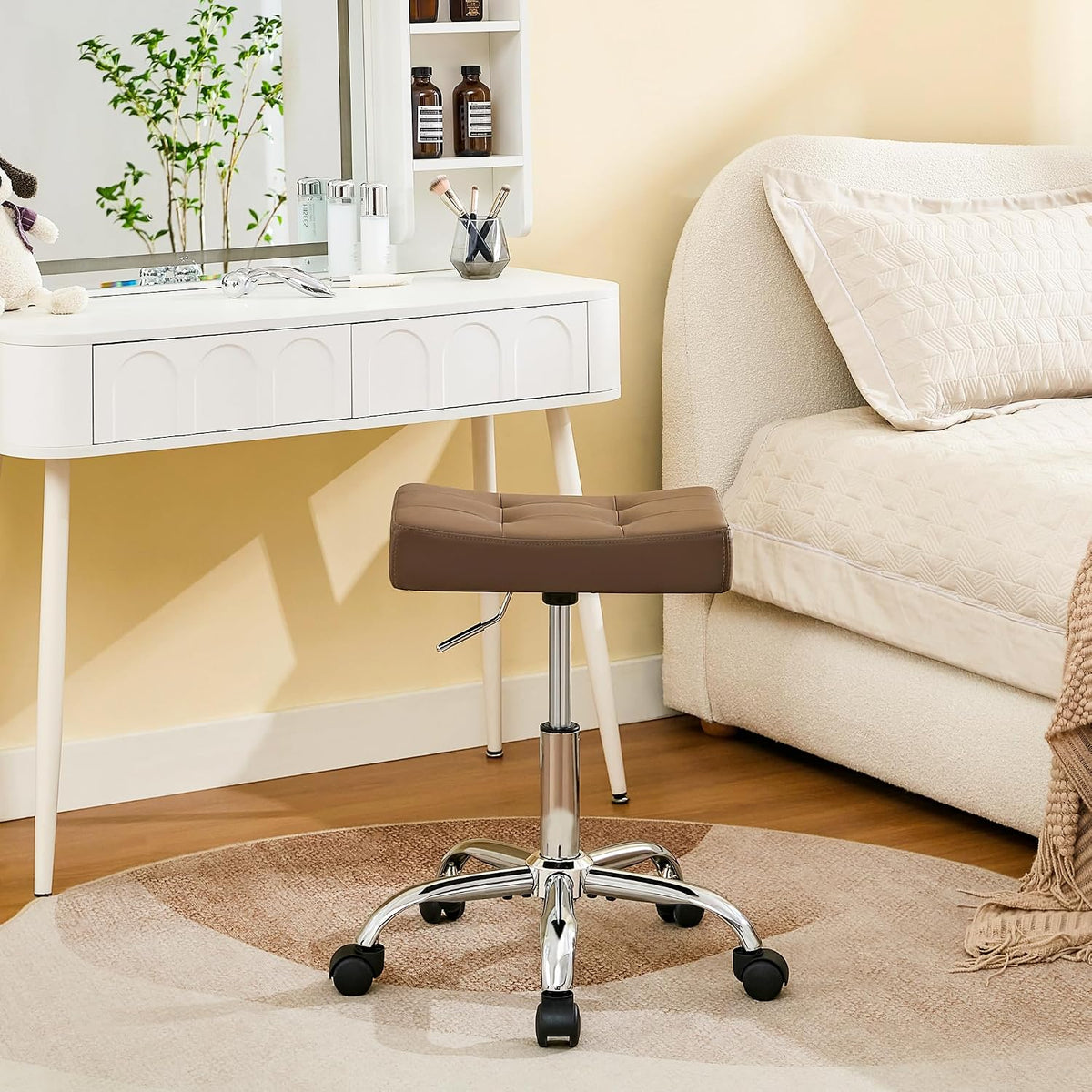 Taburete para estilista con ruedas, taburete ergonómico con asiento...