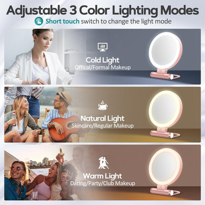 B Beauty Planet Espejo de aumento con luz 30X, espejo de maquillaje...