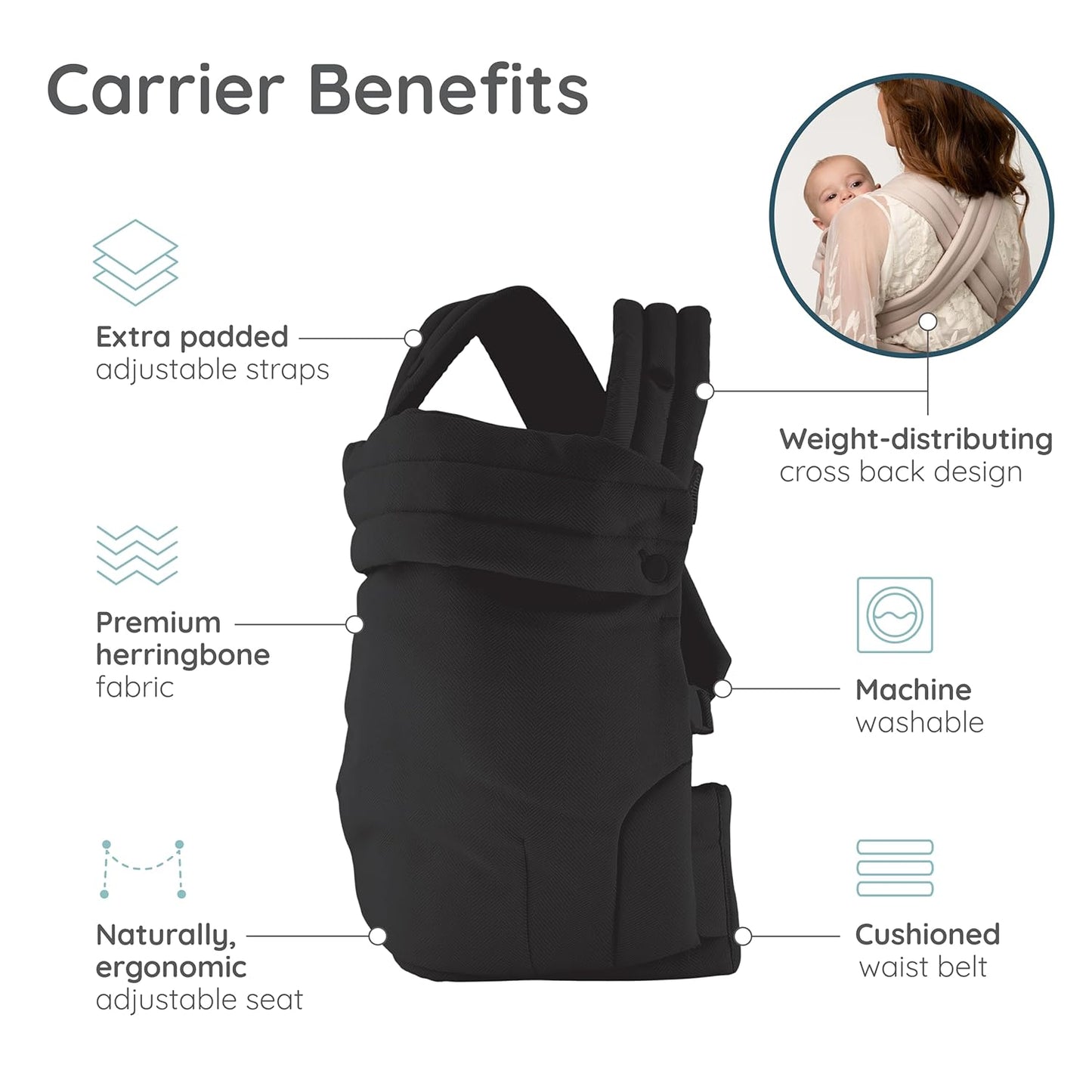 Infantino Honey Blossom - Portabebés ergonómico para bebés a niños...
