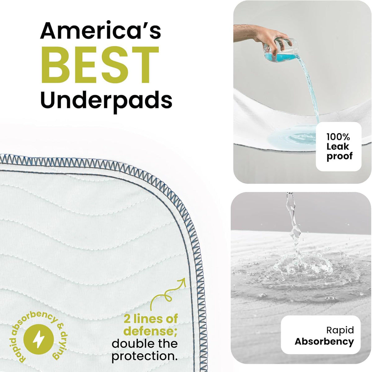 IMPROVIA® Almohadillas lavables para incontinencia reutilizables de...