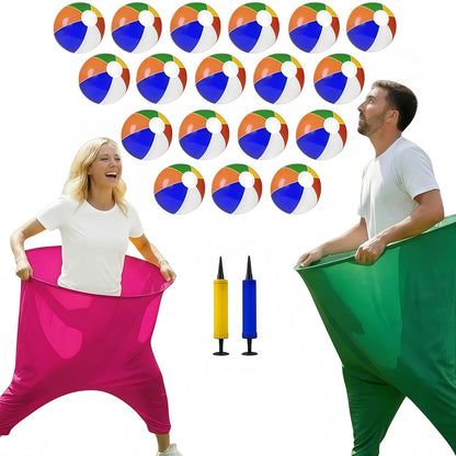 Juego de 22 piezas de pantalones de abuela para patio, juegos de Pascua, divertido juego de lanzamiento para adultos, incluye 2 bragas gigantes, 18 bolas inflables y 2 bombas, perfecto para formar