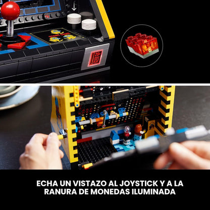 LEGO Icons PAC-Man Juegos de Construcción Arcade para Adultos - Decoración Coleccionable para Oficina, Estantería o Dormitorio - Regalos para Navidad, Hombres y Mujeres - Con Mango Móvil para Recrear