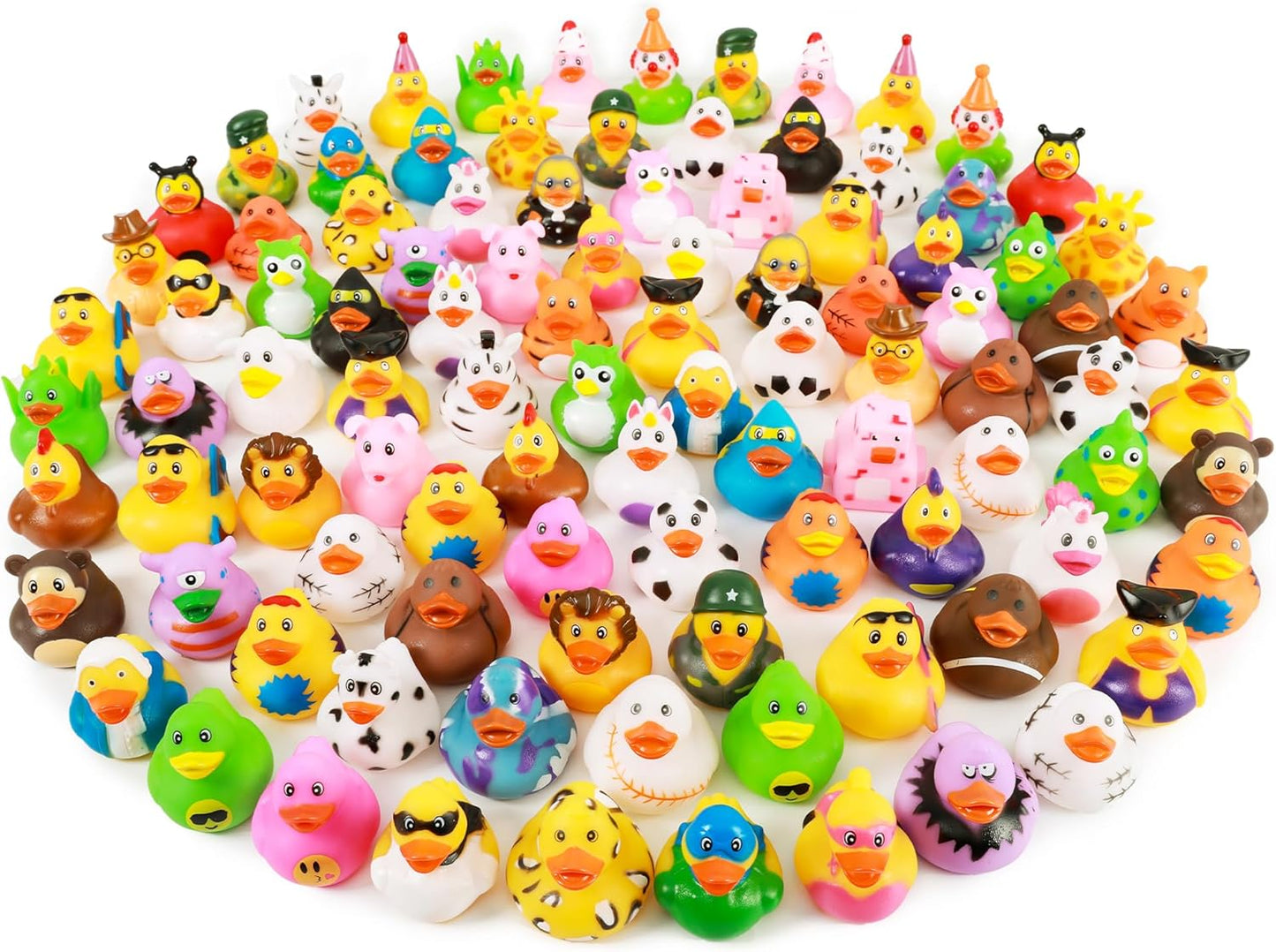 XY-WQ Paquete de 100 patos de goma para Jeeps Ducking, pato flotant...