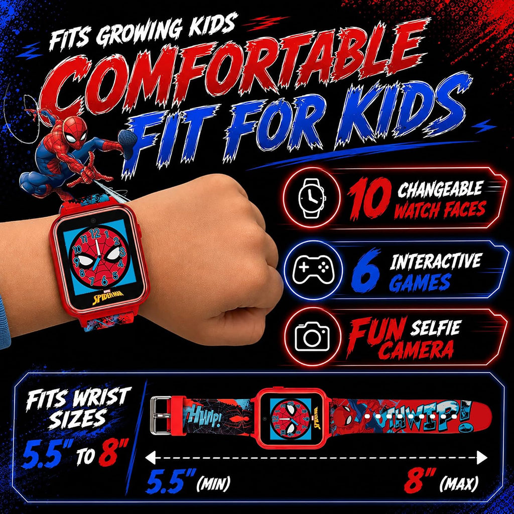 Reloj inteligente Marvel Spider-Man para niños: características div...