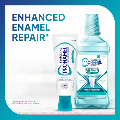 Sensodyne Pronamel Fresh Breath Pasta de dientes de esmalte para dientes sensibles y protección contra caries, Fresh Wave - 4 oz (paquete de 4)