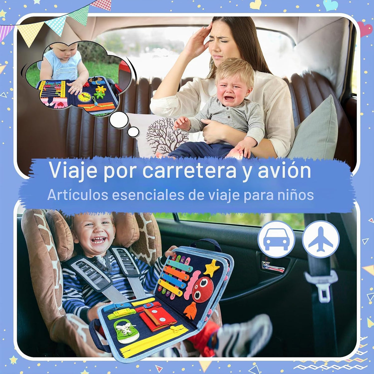Gojmzo Busy Board Juguetes Montessori para Niños Pequeños y Niñas R...