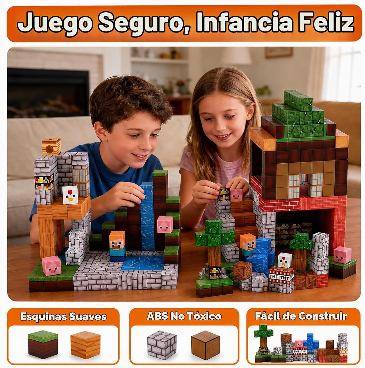 RiteHold Bloques magnéticos para niños de 3 a 8 años, 100 cubos de...