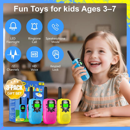 Walkie Talkies para niños, juguetes para niños y niñas de 4 a 6 año...