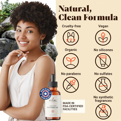 Aceite de Batana para el Crecimiento del Cabello – Aceite de Batana 100% Puro y Orgánico de Honduras – Fortalece, Espesa y Restaura el Cabello Natural – Tratamiento Capilar y del Cuero