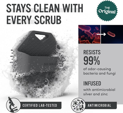Sud Scrub® Exfoliante corporal de silicona antimicrobiana, cepillo...