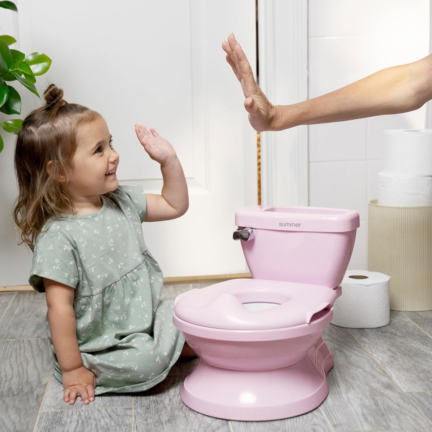 Ingenuity My Size Potty Pro en rosa, inodoro de entrenamiento infan...