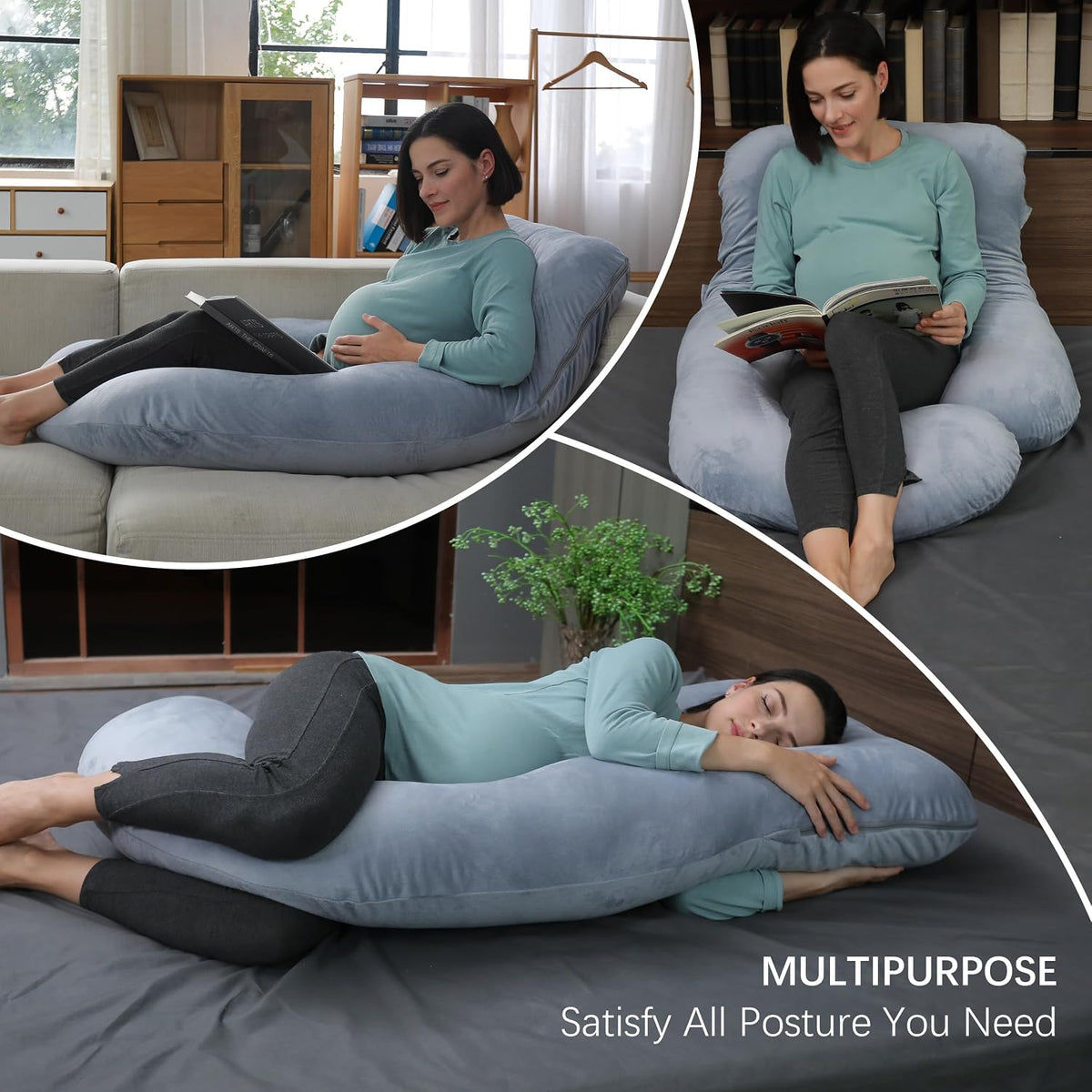 MOON PARK-Almohadas de embarazo y maternidad de cuerpo completo par...