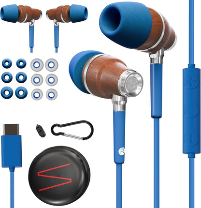 Auriculares con cable de madera premium de Symphonized para iPhone...