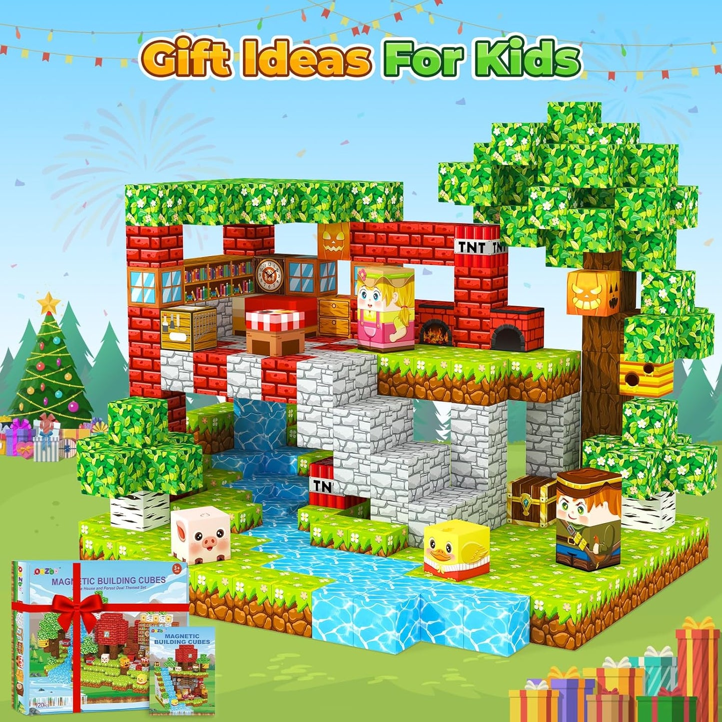 ORZbb Bloques Magnéticos Juegos para Niños Juguetes de Construcción...