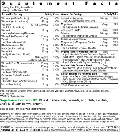 Rainbow Light Multivitamínico para Mujeres 50+, Vitamina C, D y Zin...
