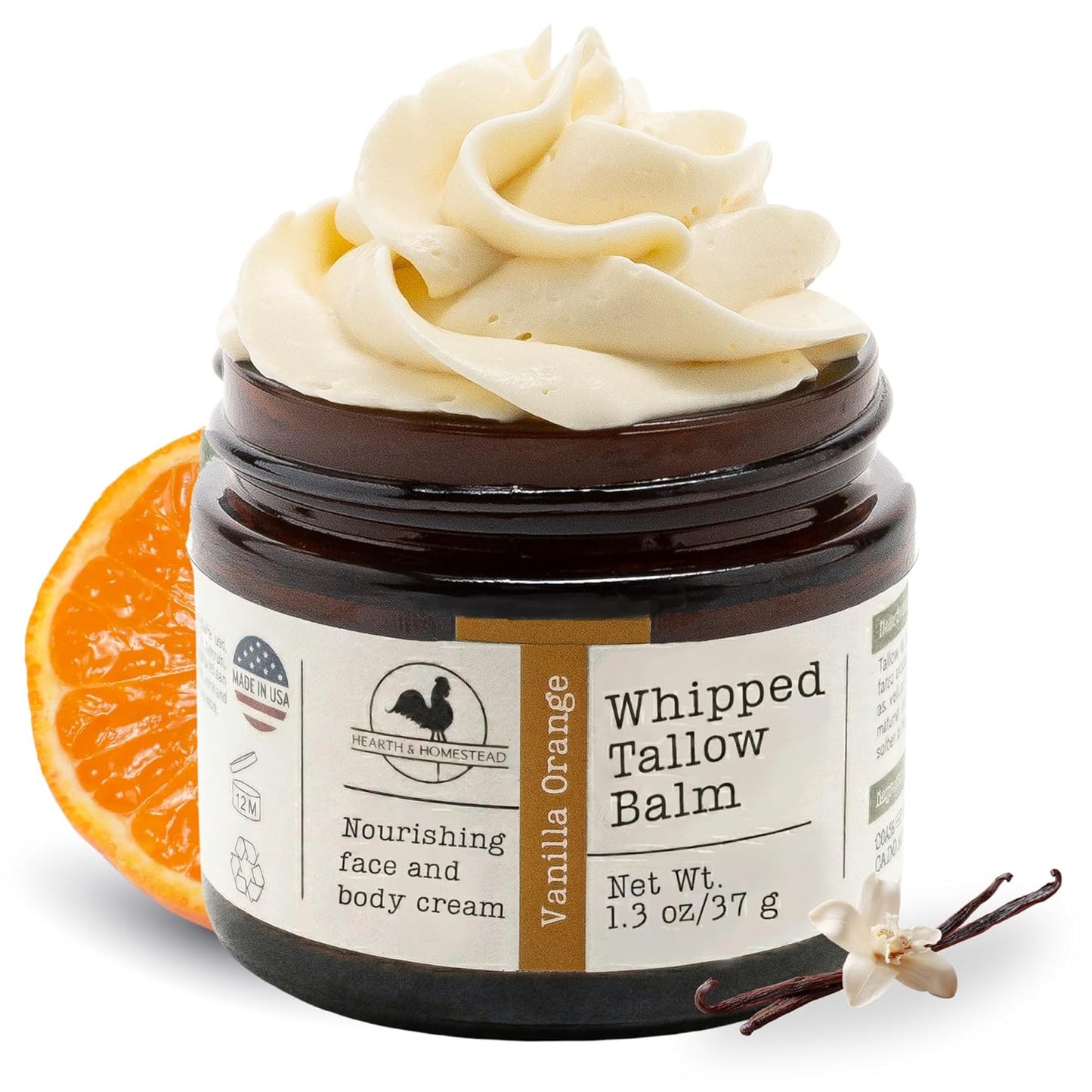Hearth and Homestead: Bálsamo de sebo batido hecho a mano (naranja...