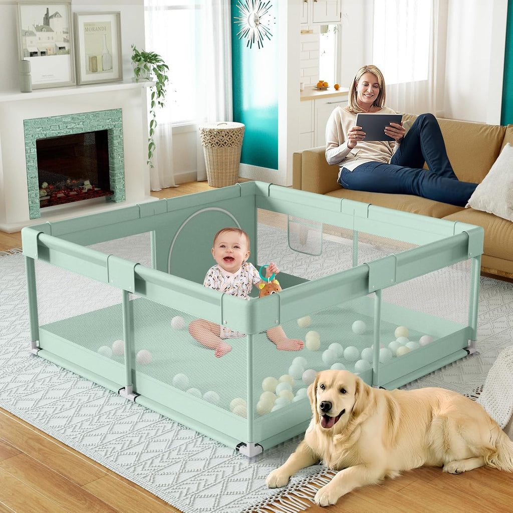 Fodoss - Corralito para bebés y niños pequeños, 47 x 47 pulgadas, v...