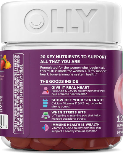 OLLY Más de 40 gomitas múltiples para mujer, 20 nutrientes clave má...